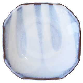 美濃燒 日本製陶瓷餐盤, 白色 + 藍色, 1個