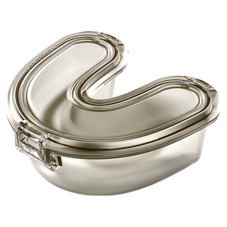 U型密封收納便攜牙套盒, 黑色, 1個