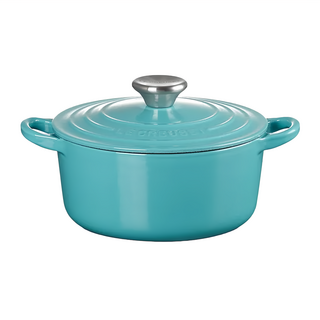 LE CREUSET 圓鐵鍋 鋼頭 2.9kg 1.8L, 1個, 土耳其藍, 18cm