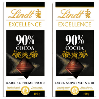 Lindt 瑞士蓮 極醇系列 可可濃度90%巧克力 薄片造型, 100g, 2片