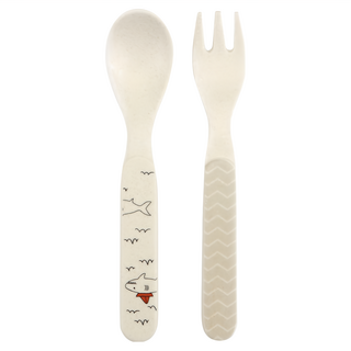 Dailylike 幼兒竹製餐具組, 湯匙*1+叉子*1, 01 Jaws, 1組