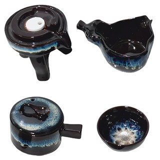 時來運轉 茶具組 陶瓷, 窯變天睦泡沫裝, 1組