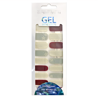 GLOSSYBLOSSOM 凝膠美甲貼 Set 20入,雪花針織, Snow Flake Knit, 1組