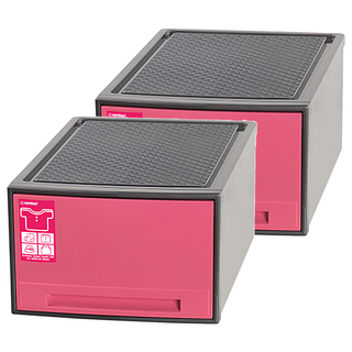 KEYWAY 聯府 馬卡龍抽屜整理箱 R5-0502 48L, 粉紅色, 2個