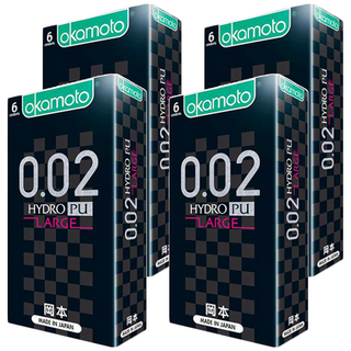 okamoto 岡本 0.02水性聚氨酯大碼 衛生套, 6入, 4盒