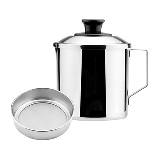 ZEBRA THAILAND 兩用油壺 12公分 不鏽鋼濾油壺, 1個, 1L