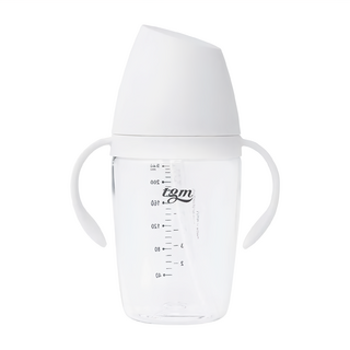 Tgm Rice Grain系列 吸管奶瓶 米粒型吸管杯 Neutral-Earthy色系 Tritan EX501材質 母嬰用品, 白色, 240ml, 2個