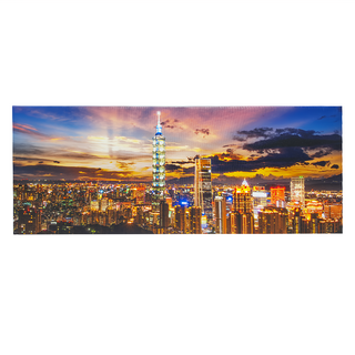 24mama 掛畫 單聯式無框畫 夕陽天際線城市黃昏 摩天大樓亞洲無框畫, 80 x 30cm, 日落台北景觀