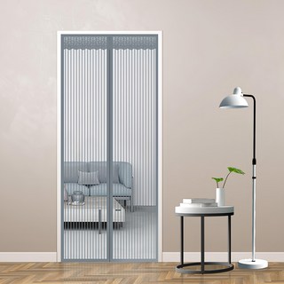 半島良品 魔術膠靜音磁吸防蚊門簾, 金剛網 條紋灰