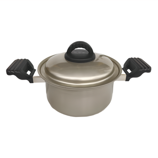 TRIARROW 三箭牌 鑽石兩手鍋 鍋內直徑18cm 高10cm 厚板鋁合金材質 電木手把, 21.5cm, 銀色 + 黑色, 1個