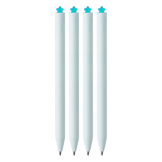 KaCO FIRST STAR 星願 旋轉中性筆 附同款筆芯 2支 0.5mm 星藍/黑色, 4支