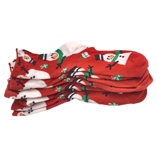 秋冬薑餅襪子 聖誕襪 棉布襪子 一雙, 26 x 7cm, 红色雪人