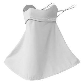 AREX SPORT 抗曬涼感纖維大面積護頸冰絲面罩 掛耳可調整 AS-3491, 銀白灰, 1個