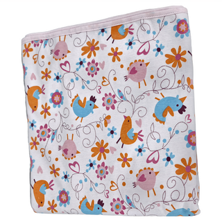 竹纖維三層嬰兒防水隔尿墊 愛心小鳥 加大有鬆緊帶, 100 x 150cm, 1個