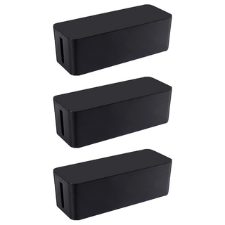 電源線收納盒 大, 黑色, 3個