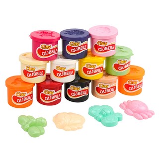 12色安全彩泥黏土補充瓶 + 黏土印模 4個 496, 1套, 33g, 隨機顏色