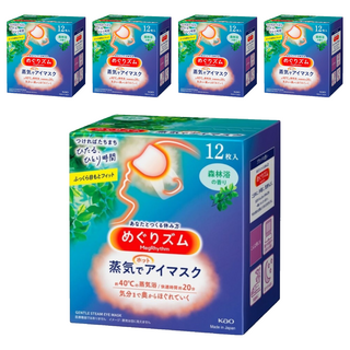Kao 花王 MegRhythm 美舒律 蒸氣眼罩 12片, 舒緩疲勞, 任何姿勢都服貼, 5盒