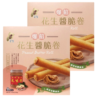 新竹福源 爆餡花生醬脆卷, 120g, 2盒