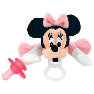 nookums 迪士尼系列寶寶可愛造型安撫奶嘴玩偶, 附贈仿母乳實感型奶嘴, 多功能矽膠套環, 玩偶面料舒適不易掉毛, 正版授權, 1歲以上, 米妮, 1入