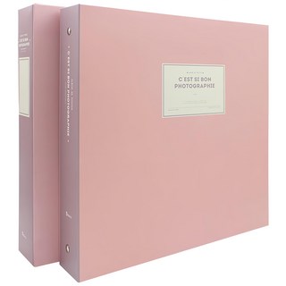 Bfancy 小相館 Grande 大型活頁夾相簿 自黏式內頁, 粉色的, 50張