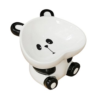 毛皇上 動物造型陶瓷碗, 黑熊貓 白色 + 黑色, 1個