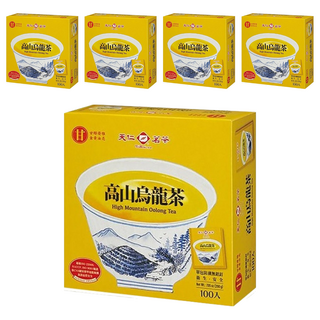 天仁茗茶 高山烏龍茶，輕發酵，無糖無香料，單獨防潮包裝, 2g, 100包, 5盒
