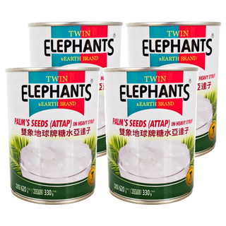 TWIN ELEPHANTS 雙象地球牌 糖水亞達子 泰國製造, 620g, 4罐