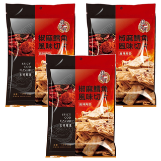 馥珍軒 椒麻鱈魚風味切片, 麻辣夠勁，食材嚴選，厚切鱈魚切片+特製麻辣醬料, 120g, 3包