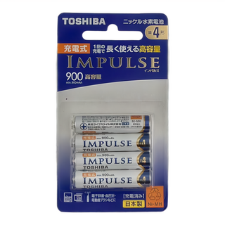 TOSHIBA 東芝 4號低自放電鎳氫充電電池 高容量 TNH-4AH 4P, 4顆, 1組