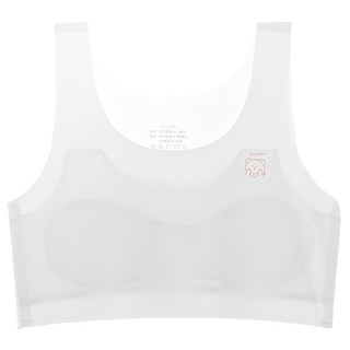 愛北鼻 蠶絲發育內衣, 柔軟透氣, 無鋼圈設計, 舒適呵護發育期少女, L, 白色