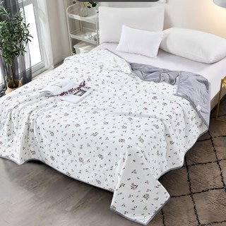 Aaron 艾倫生活家 海島針織手工蠶絲夏涼被, 傾白