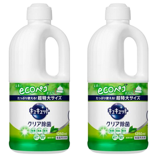 Kao 花王 Cucute 珂珂透 餐具洗碗精補充瓶 濃縮配方 強力除菌, 1.25L, 2瓶