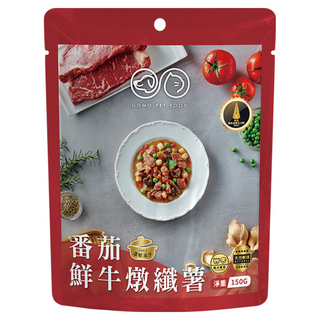 GOMO PET FOOD 鮮食餐包 貓犬專用 番茄鮮牛燉纖薯, 150g, 5包