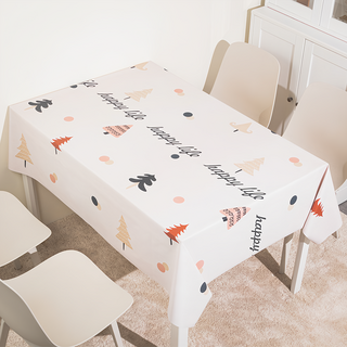 快樂小樹 清新可愛風桌巾，防水防油，防燙耐熱, 220 x 140cm, 1條