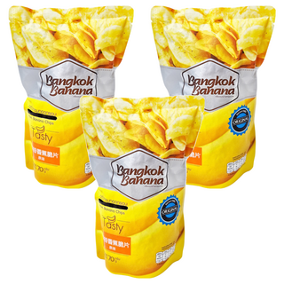 Bangkok Banana 曼谷香蕉脆片 原味, 70g, 3包