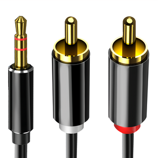 山澤 3.5mm Aux轉2RCA高保真抗干擾一分二音源線 5M, 單一商品