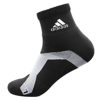 adidas 愛迪達 p3.1強化高機能短筒運動襪 黑色底/白logo 吸濕排汗透氣, L, 1雙