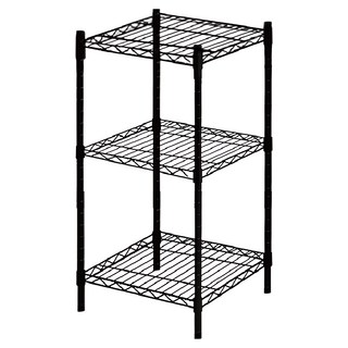 KI WISH 居家生活 輕型三層架 黑色 總體耐重 150KG 單層耐重50KG DIY免工具輕鬆裝 層板高度自由調整, 1個, 46 x 40 x 90cm