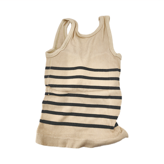 保暖坑條固定杯寬肩小可愛 Set, 條紋膚