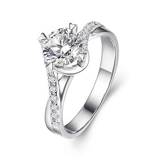 CF Diamond 雪之星女戒 S925純銀 莫桑鑽