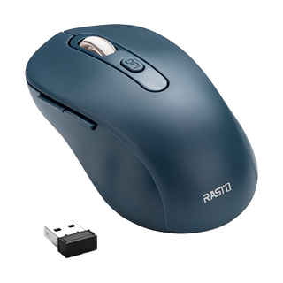 RASTO RM13 六鍵式超靜音無線滑鼠, R-PCA013, 藍色