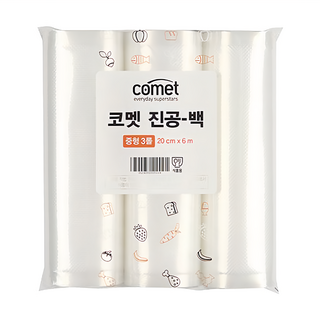 comet 捲筒式真空包裝袋 20cm x 6m 3捲入, #PL04002005224, 1包