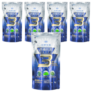 台塑生醫 BioLead 防蹣抗菌濃縮洗衣精 補充包, 1kg, 5袋
