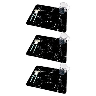 吸水桌墊 40 x 30cm, 黑色大理石, 3個
