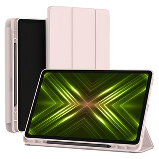 SINJIMORU 含筆槽平板電腦保護殼 Galaxy Tab S10 FE/S9 FE/S9 11吋, 砂粉色, 1個