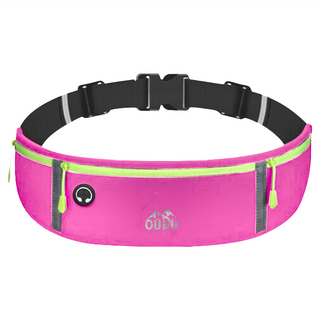 OUDU 多功能運動跑步夜光安全腰包, 43 x 10cm, 粉色, 1個