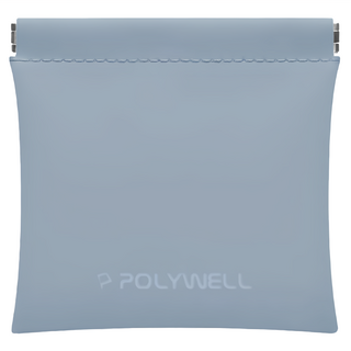 POLYWELL 彈力收納包 PW15-T65-0326, 霧霾藍, 10 x 9.5cm, 1個