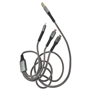 Kolin 歌林 三合一傳輸充電器線 APPLE/MICRO/TYPE-C, 1.2m, 灰色, 1條