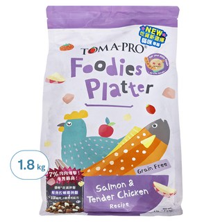 TOMA-PRO 優格 全齡貓 吃貨拼盤 亮毛配方乾飼料, 鮭魚佐嫩雞, 1.814kg, 1袋