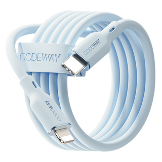 CODEWAY PALLET系列 USB-C-Lightning充電傳輸線, 2m, 冰藍色, 1條